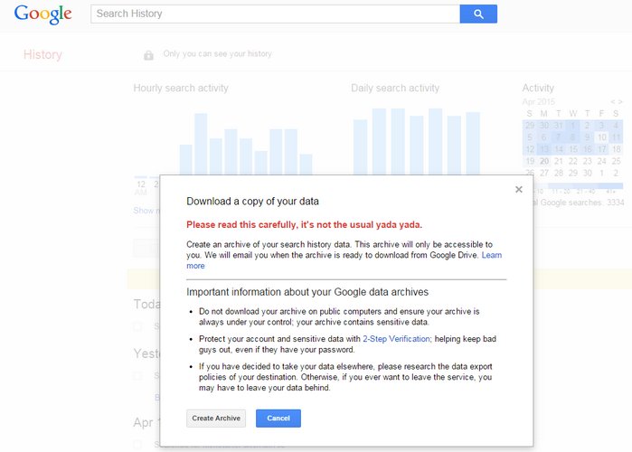 google-download-search-history