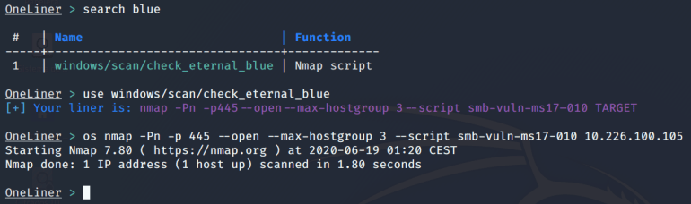Ejemplo de ejcución del liner
