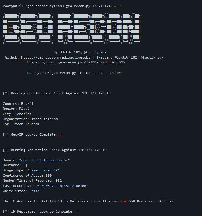 geolocalización de una IP