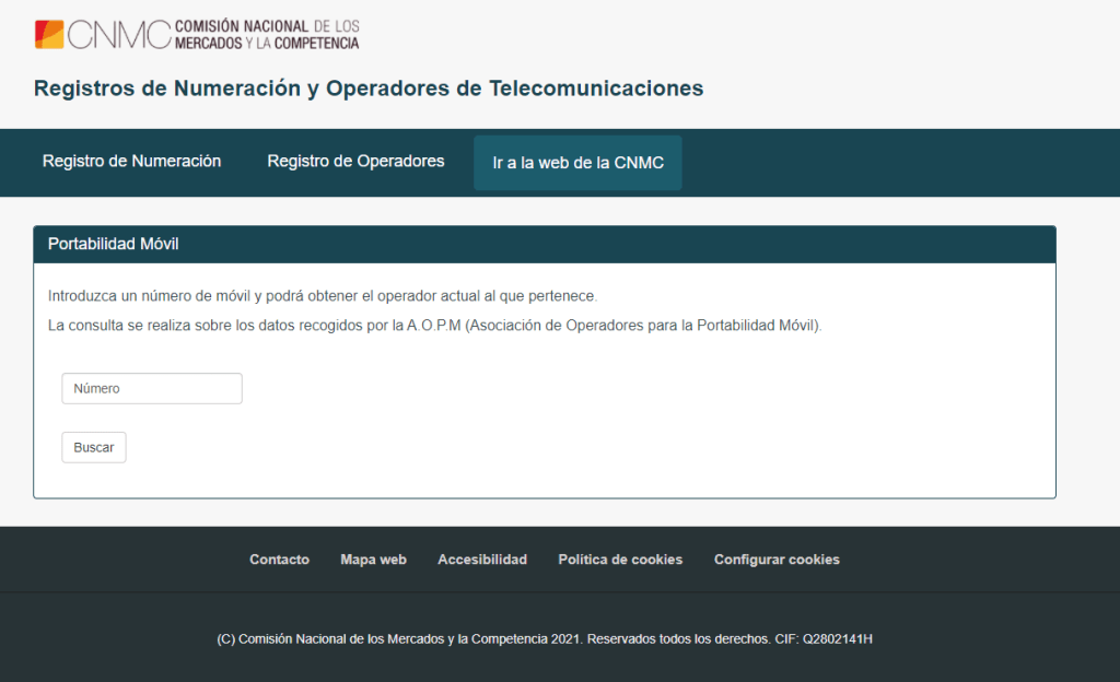 saber la operadora a la pertenece un número de móvil