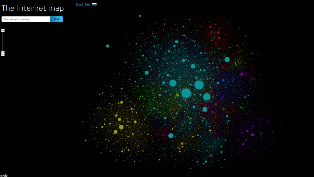 mapa interactivo de Internet