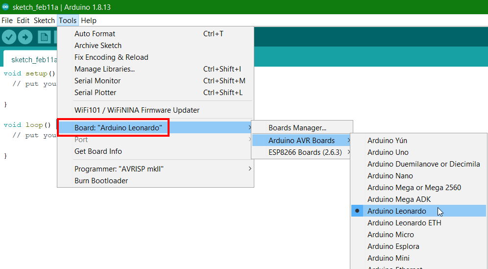 Figura 1.2: Selección Placa