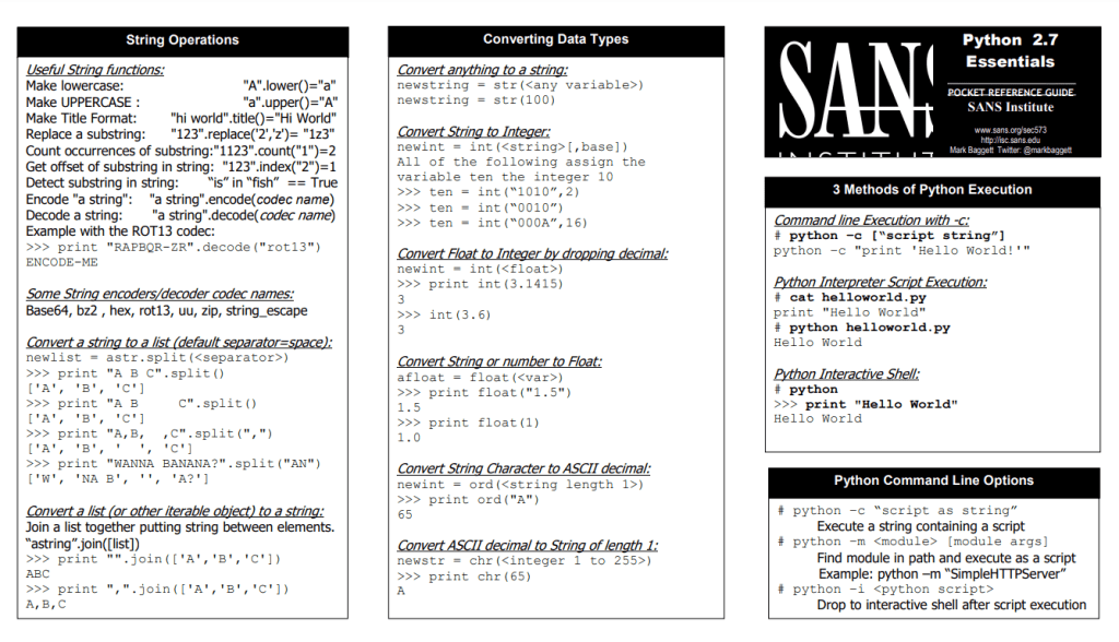 Python Cheat Sheet